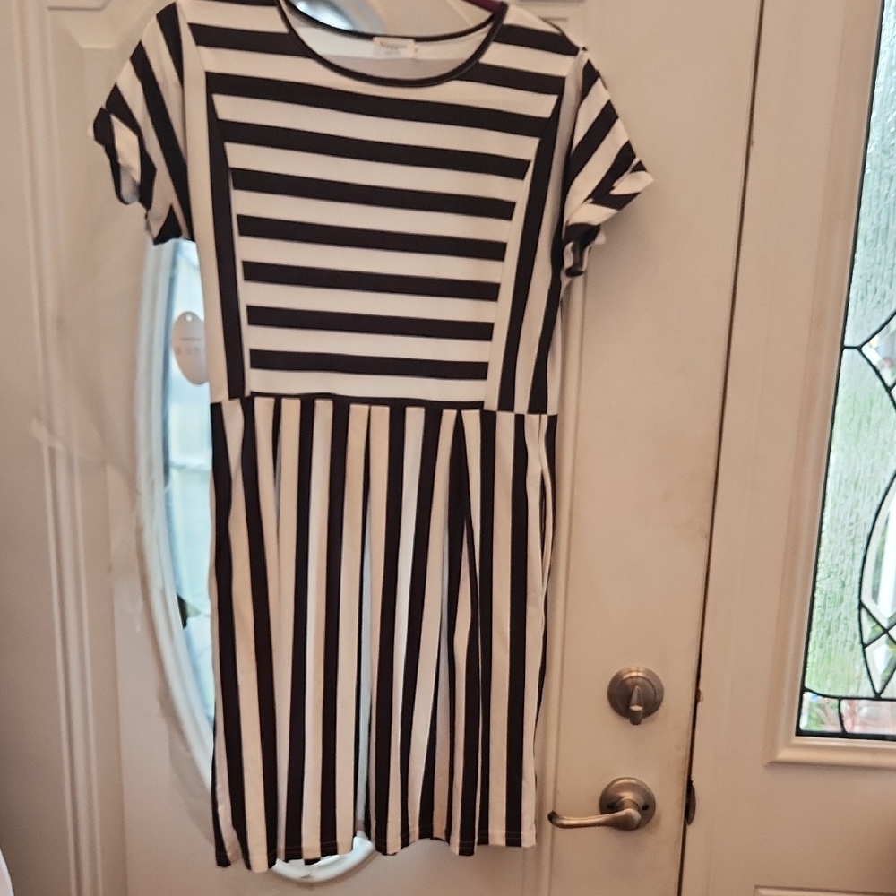 Striped Black and White Dress
